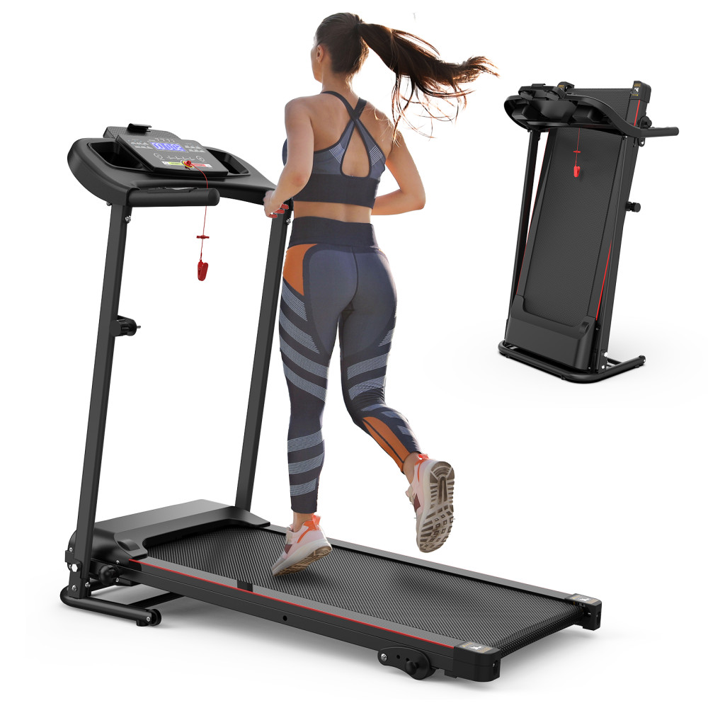Folding Treadmill w/Incline 2.5HP 12KM/H Electric Treadmill for Home Gym Fitness