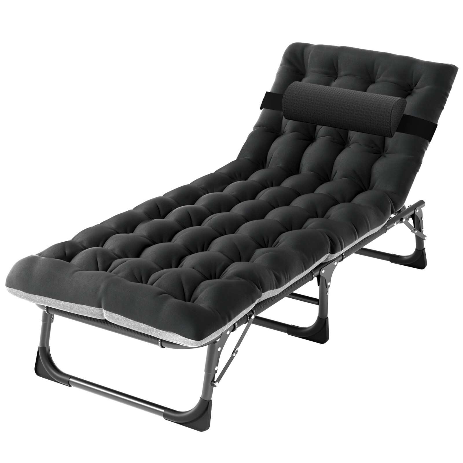 Rollaway Folding Bed & Thick Mattress 4 Position Adjustable Cot Chair Recliner