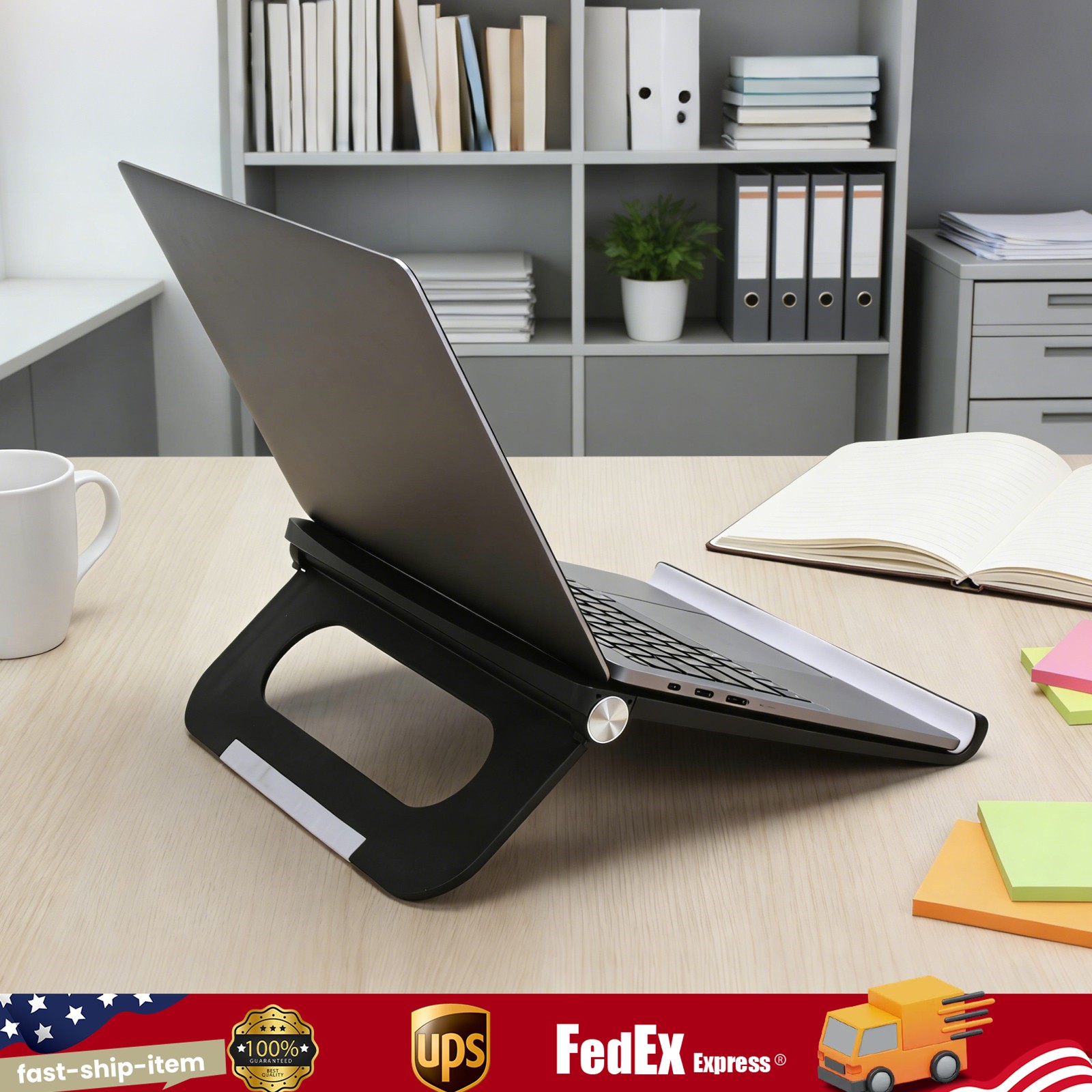 Adjutable Laptop Desktop Riser Holder Notebook heat dissipation Stand 9.65x9.65"