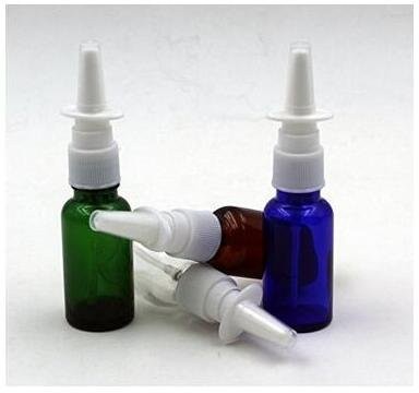 Erioctry 3Pcs 15Ml Empty Refillable Amber Glass Nasal Bottle Pump Clea