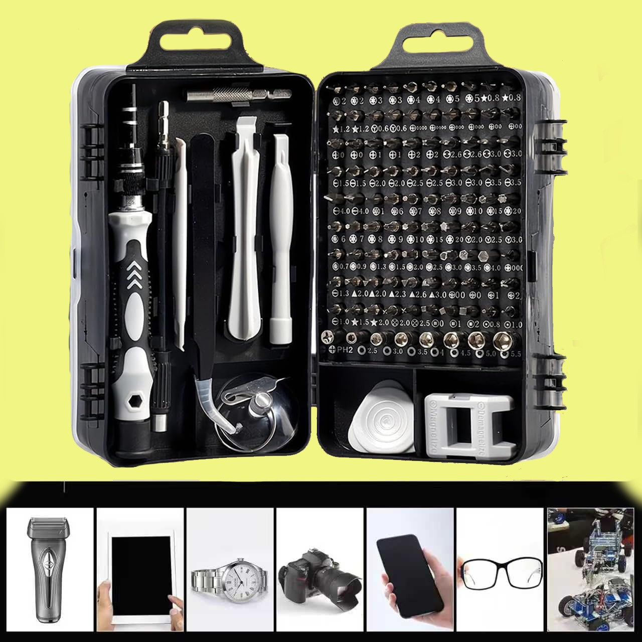 Magnetic Precision 115 in 1 Repair Screwdriver Set PC Phone Electronics Tool Kit