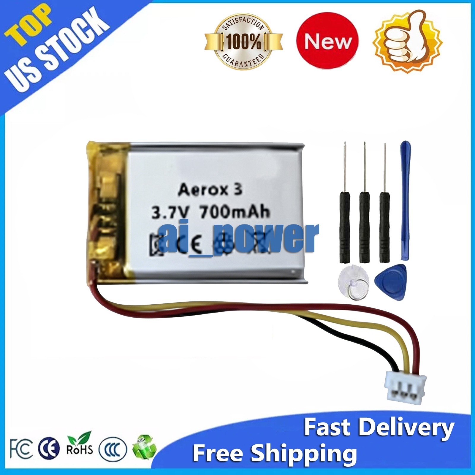 New 700mAh Battery For SteelSeries Aerox 3 Wireless Optical Mouse Gaming Mouse