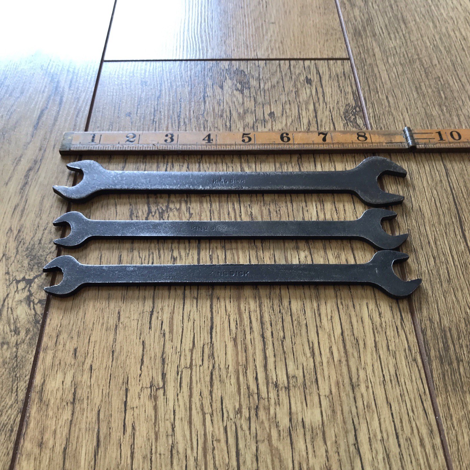 3 Vintage King Dick Flat Plate Spanner’s. AF sizes.