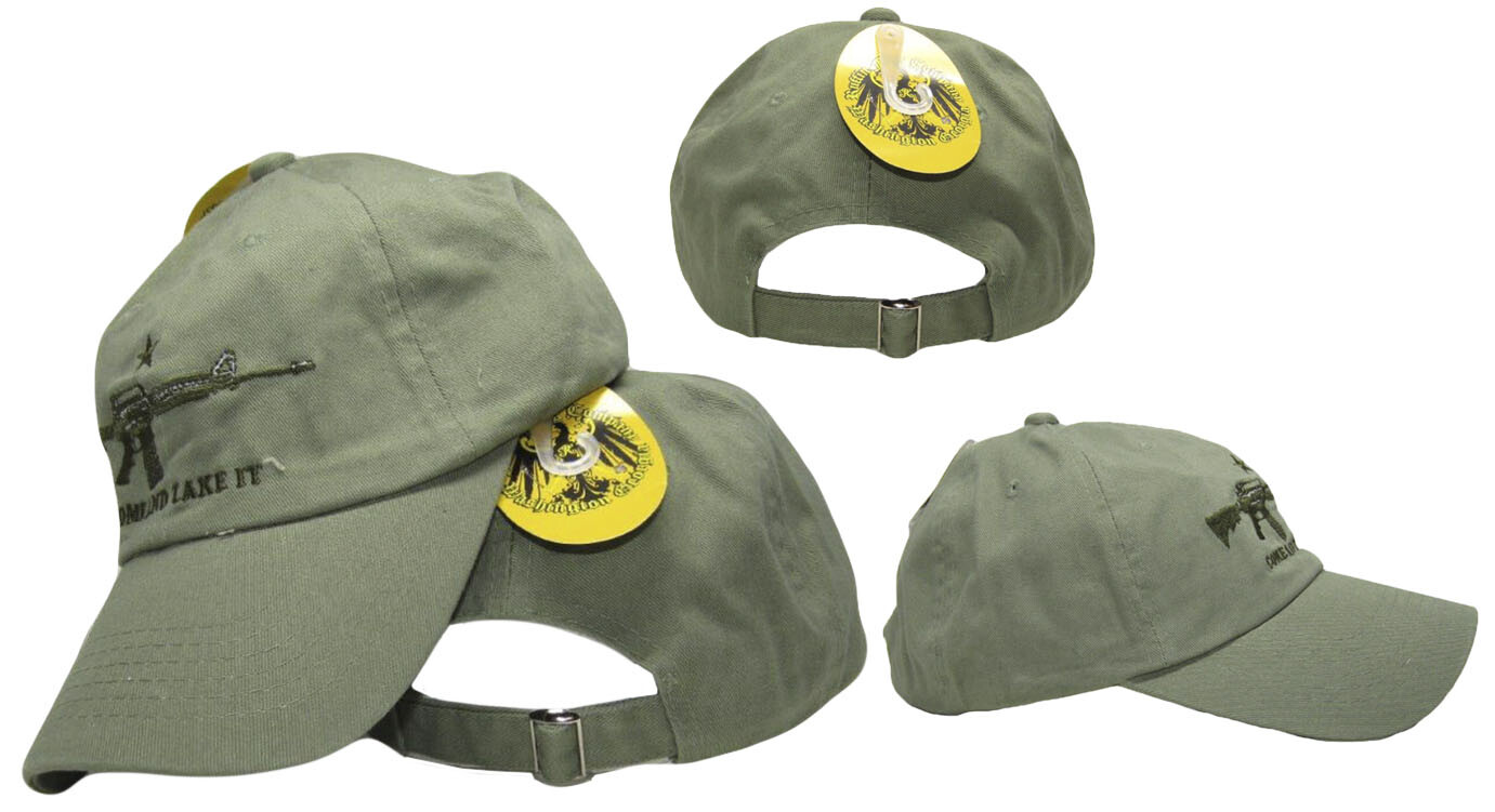 BORDER PATROL Texas Come and Take it M4 AR-15 Machine Gun Green Hat Cap