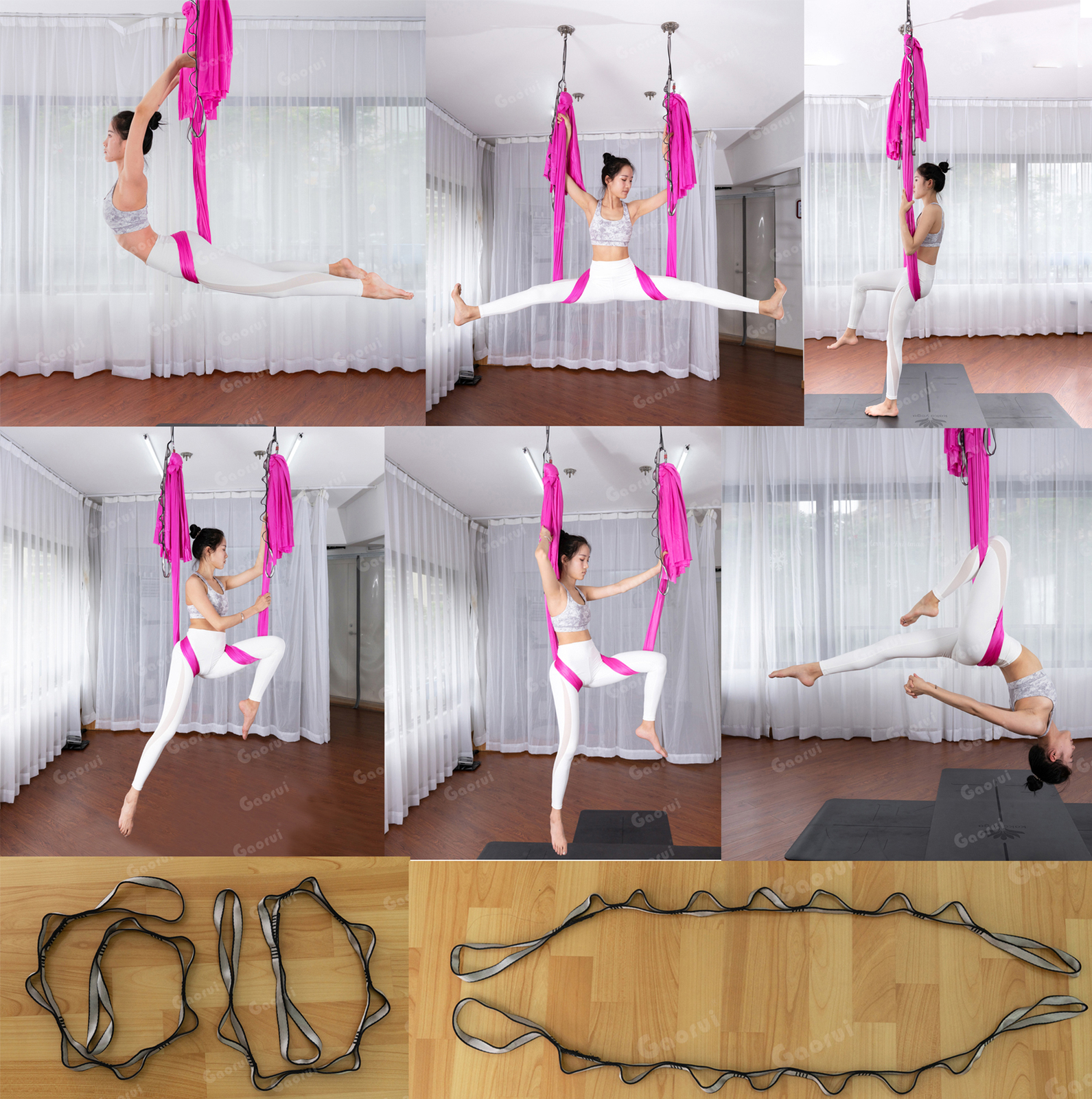 16ft Aerial Yoga Swing Hammock Anti Gravity Silk Trapeze Inversion Decompression