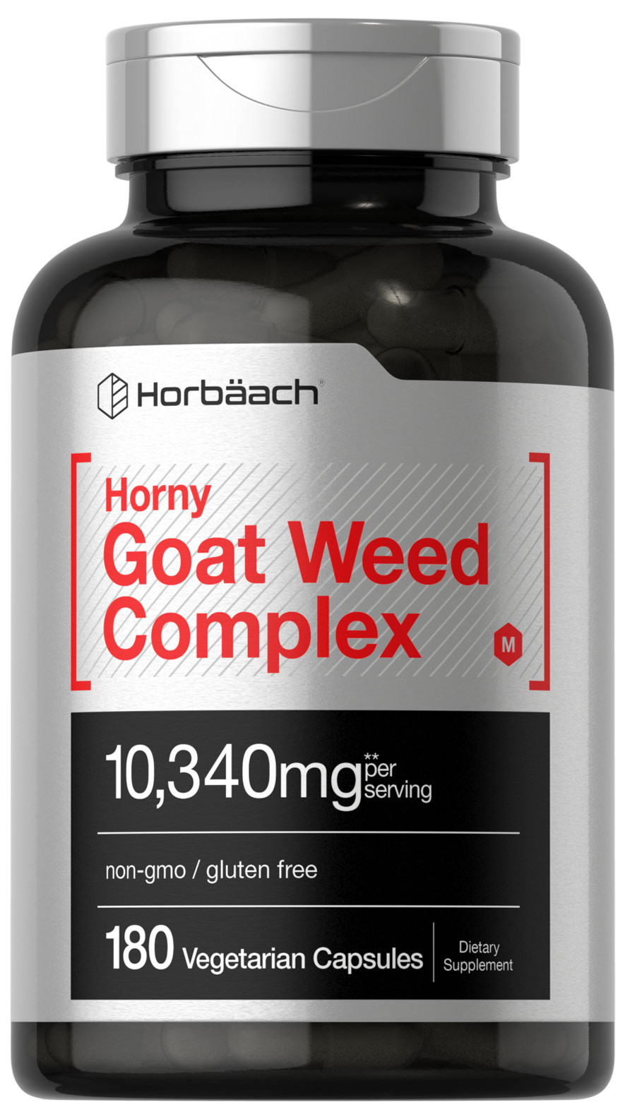 Horny Goat Weed Complex | 10,340 mg | 180 Capsules | Vegetarian | by Horbaach