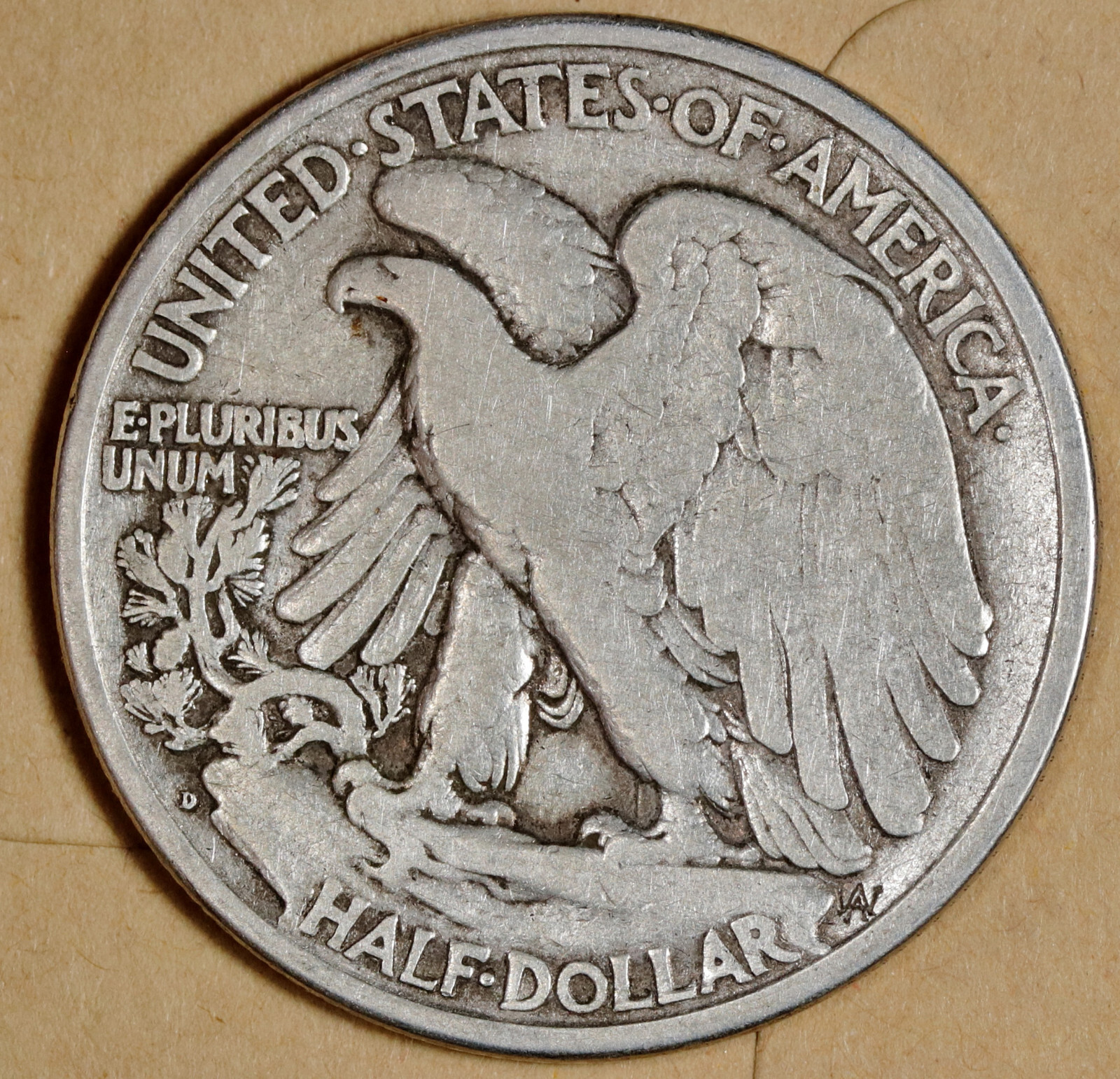 1918-d Walking Liberty Half. Fine. 192598