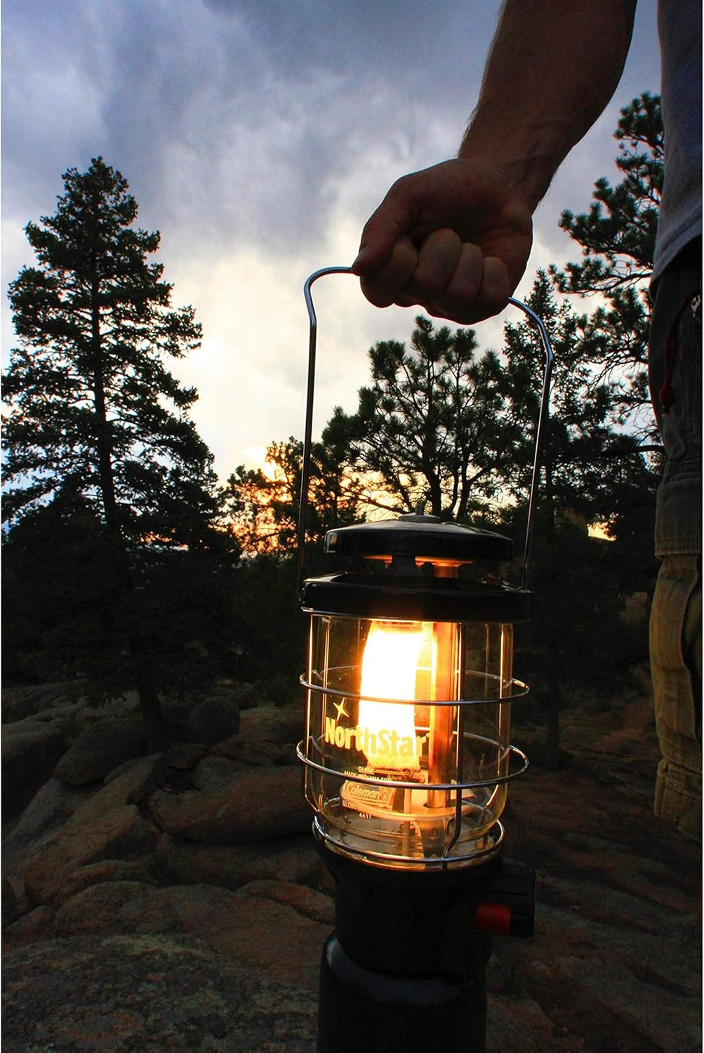 Coleman Northstar 1500 Lumens Gas Lantern with Matchless Lighting, Folding Propa
