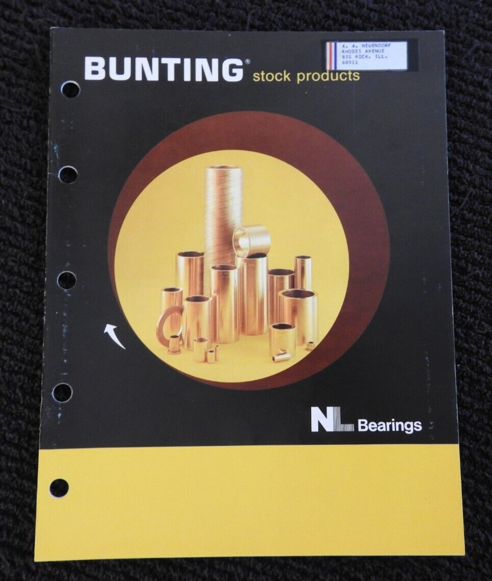 1972 NL Industries Inc Bunting Bronze Bearings Engineering Catalog Toledo OH