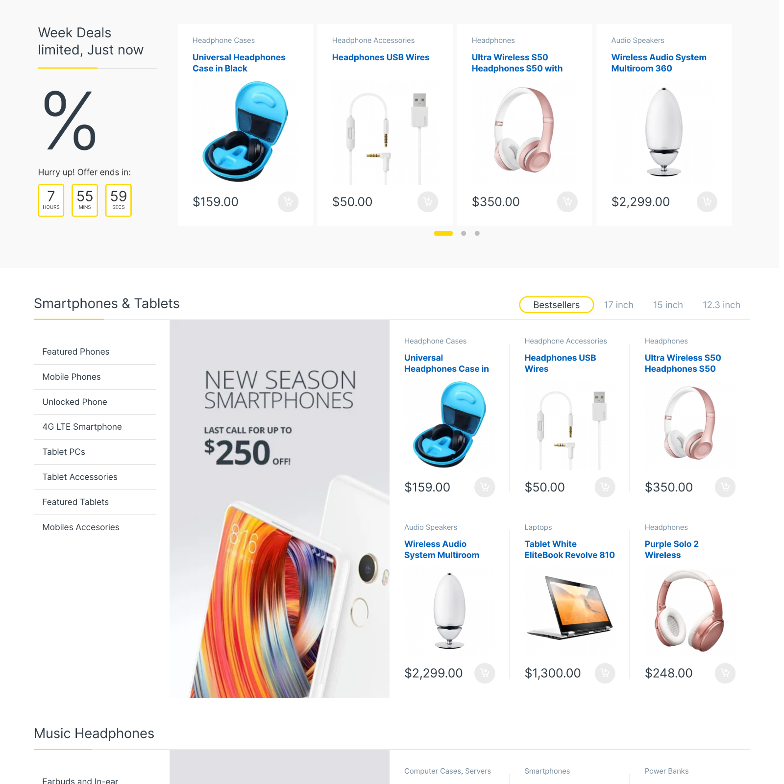 Electronics Marketplace Website Design with Free 5GB VPS Web Hosting