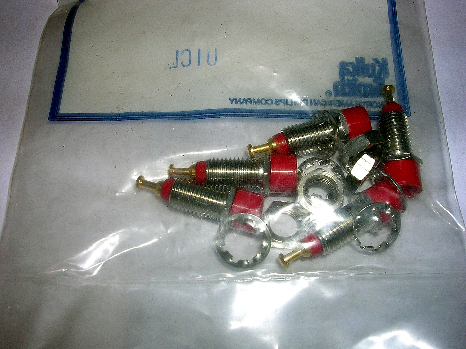 HH SMITH 1501-102 PIN TIP JACK PANEL MOUNT RED LOT (5)
