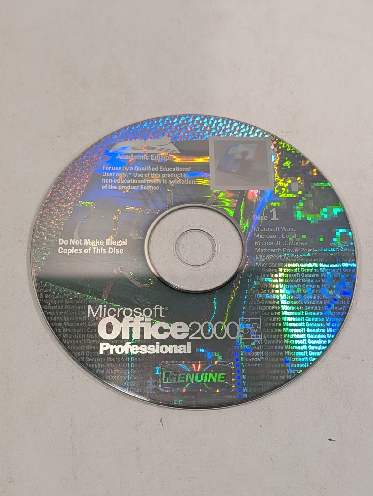 Microsoft Office 2000 Professional Disc 1 Only - NO PRODUCT KEY