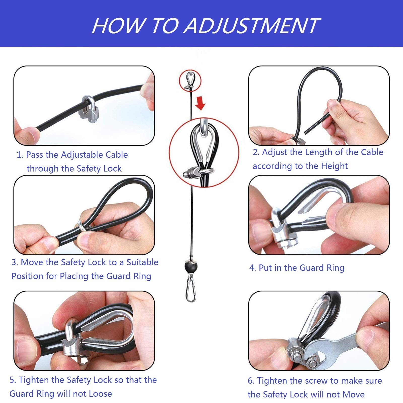 LAT Pulldown Cable Replacement for Home Gym, 78236 Inch Adjustable Length