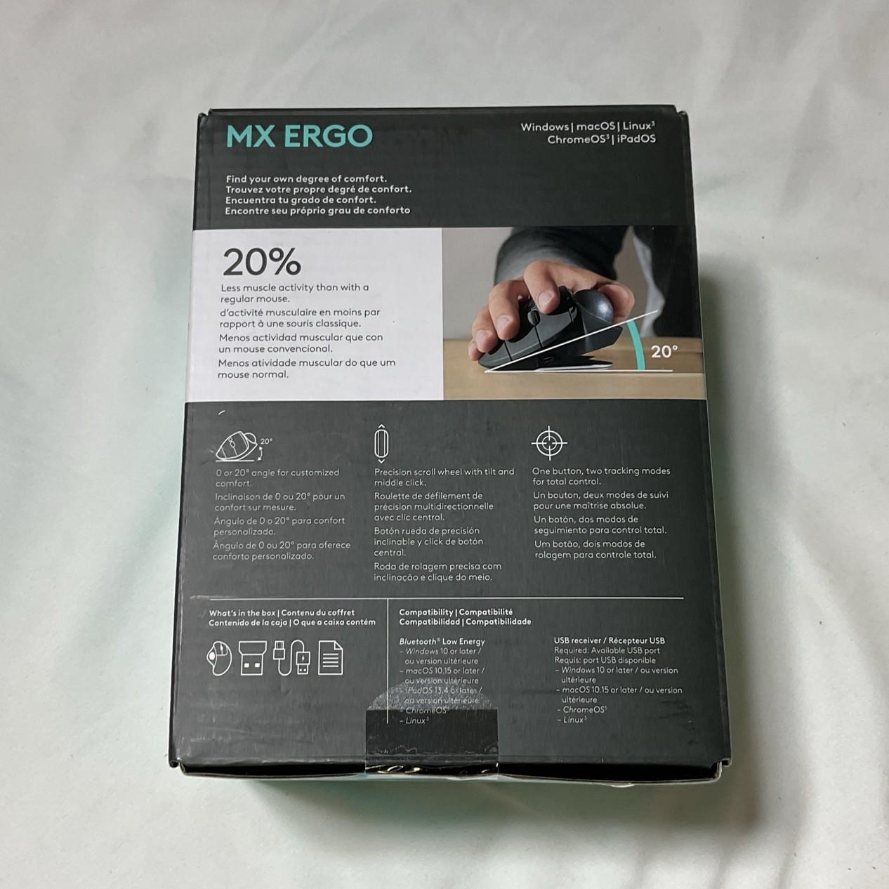 Logitech MX Ergo Wireless Trackball Mouse for Windows MacOS Linux ChromeOS G2￼