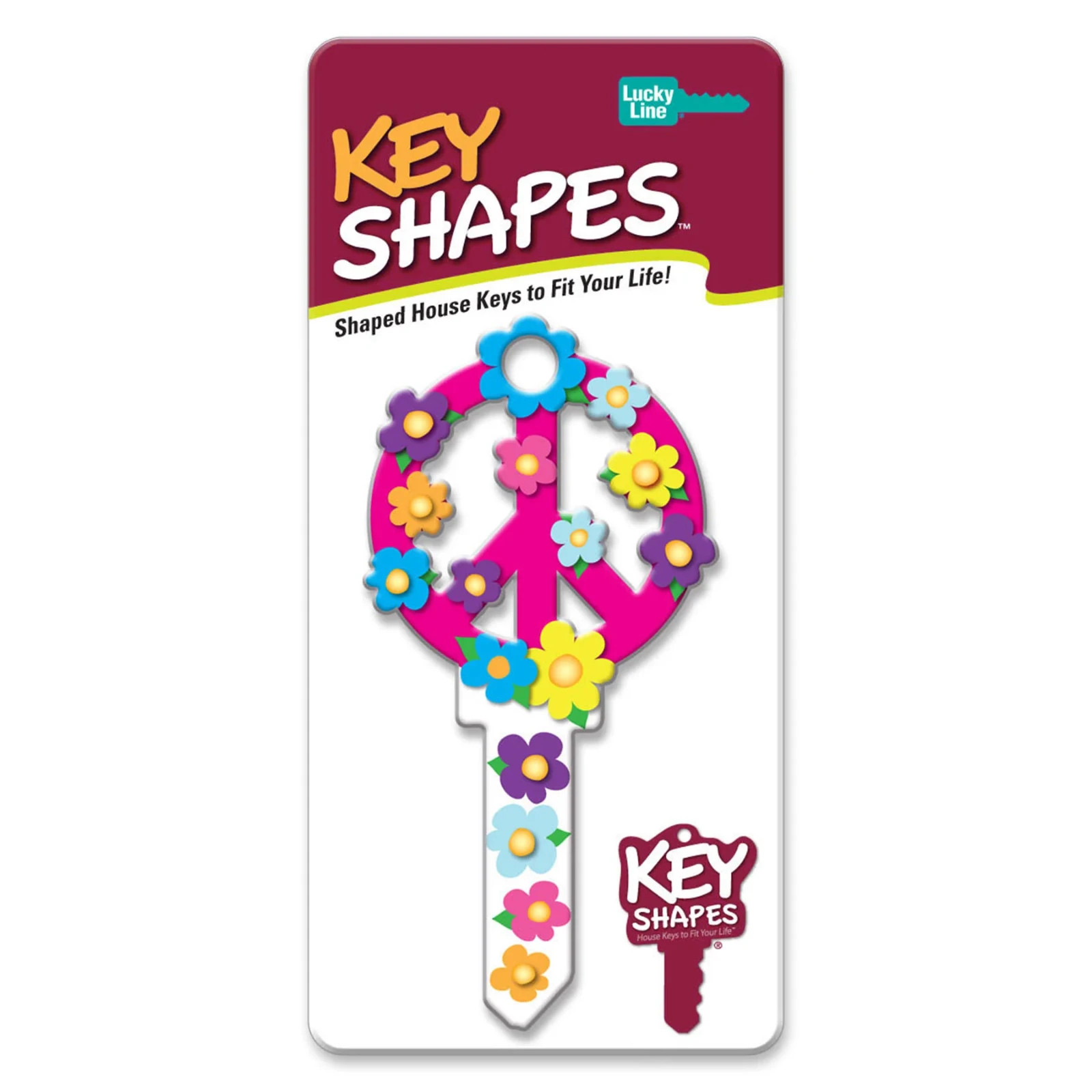 LUCKY LINE B104K PEACE SIGN KWIKSET KW1 KEYWAY HOUSE KEY SHAPES
