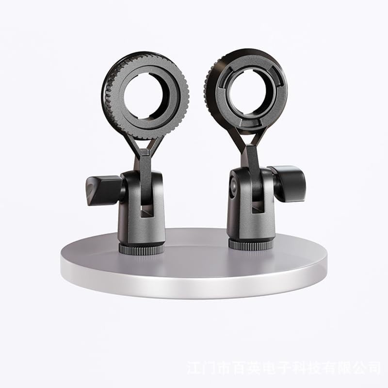 2 Pack Condenser Microphone Clip Holder with 7/8'' Thread Mount Condenser Mic Ho