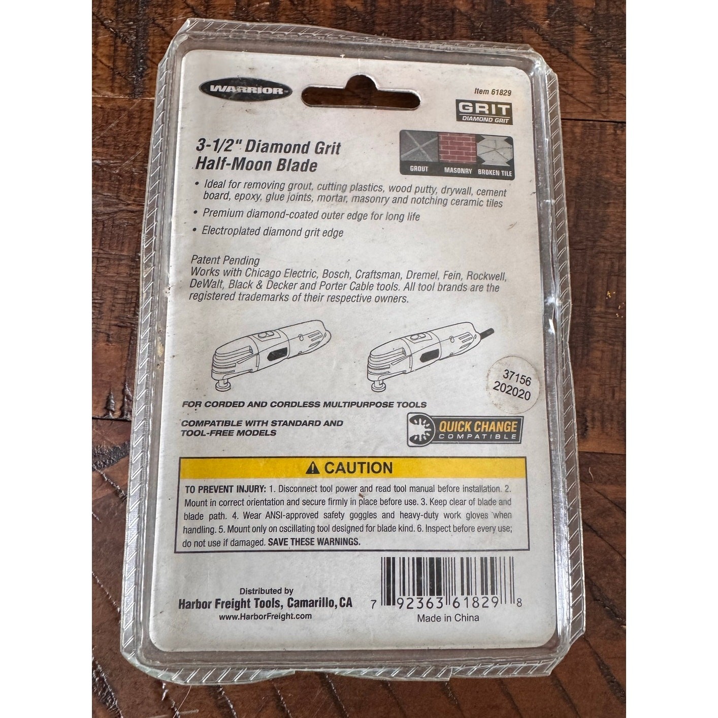 New Warrior 3 1/2" Diamond Grit Half-Moon Grinding Blade 61829