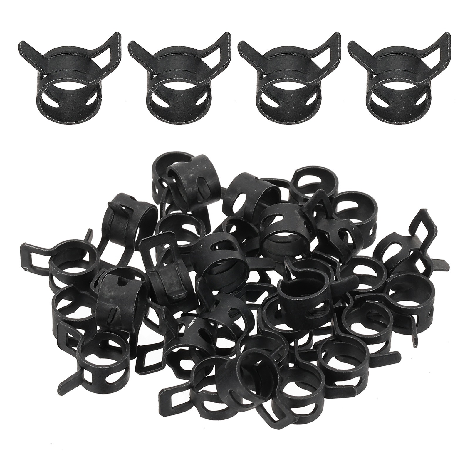 32 Pcs Spring Band Hose Clamps for 7.6-8.3mm OD 0.3"(7mm) ID Black
