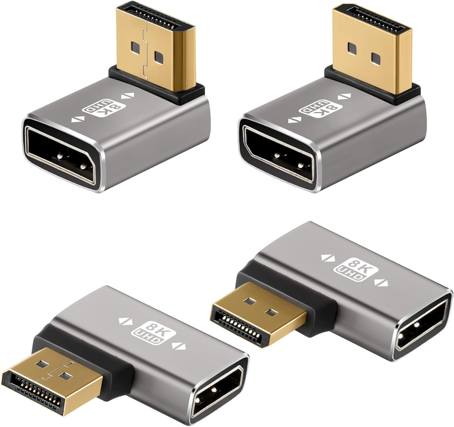 Right Angle 8K DisplayPort 1.4 Adapter Multi-Type 90 Degree and 270 Degree Adapt