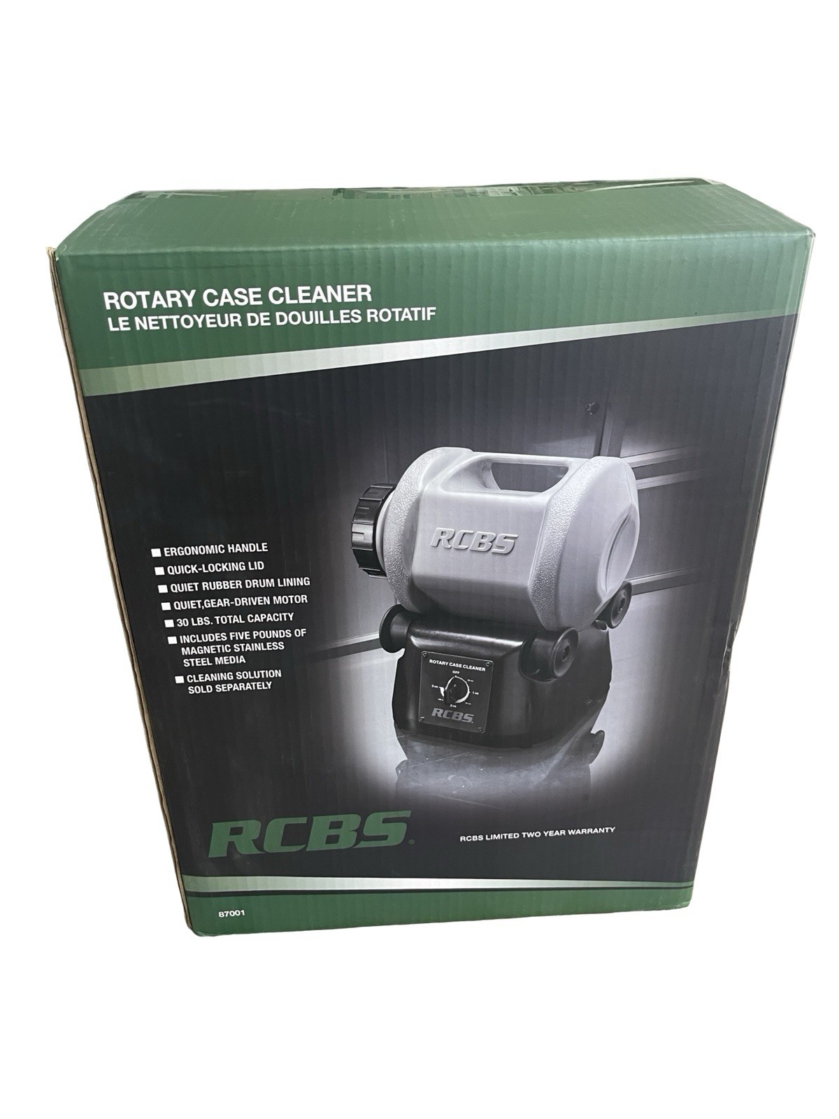 RCBS Rotary Case Cleaner Ergonomic Handle With Quick-Locking Lid 120 VAC - 87001