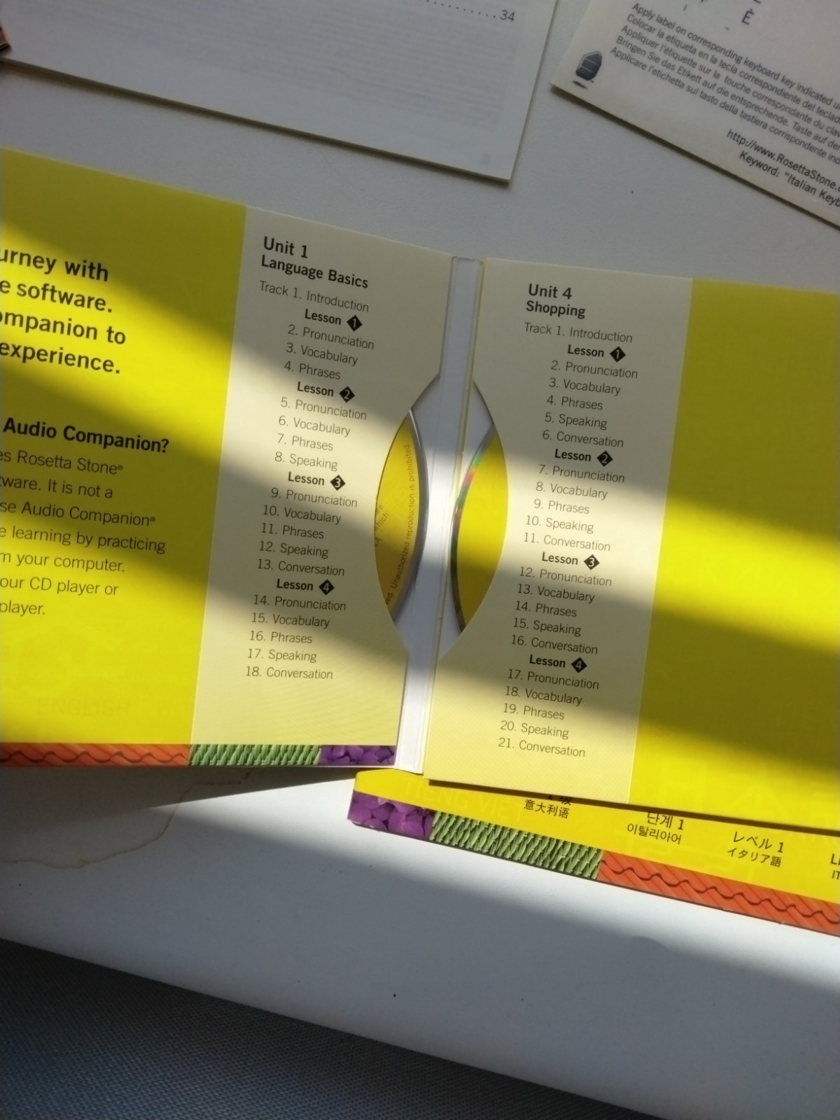 Rosetta Stone Learn Italian Language Totale Level 1 Version 4