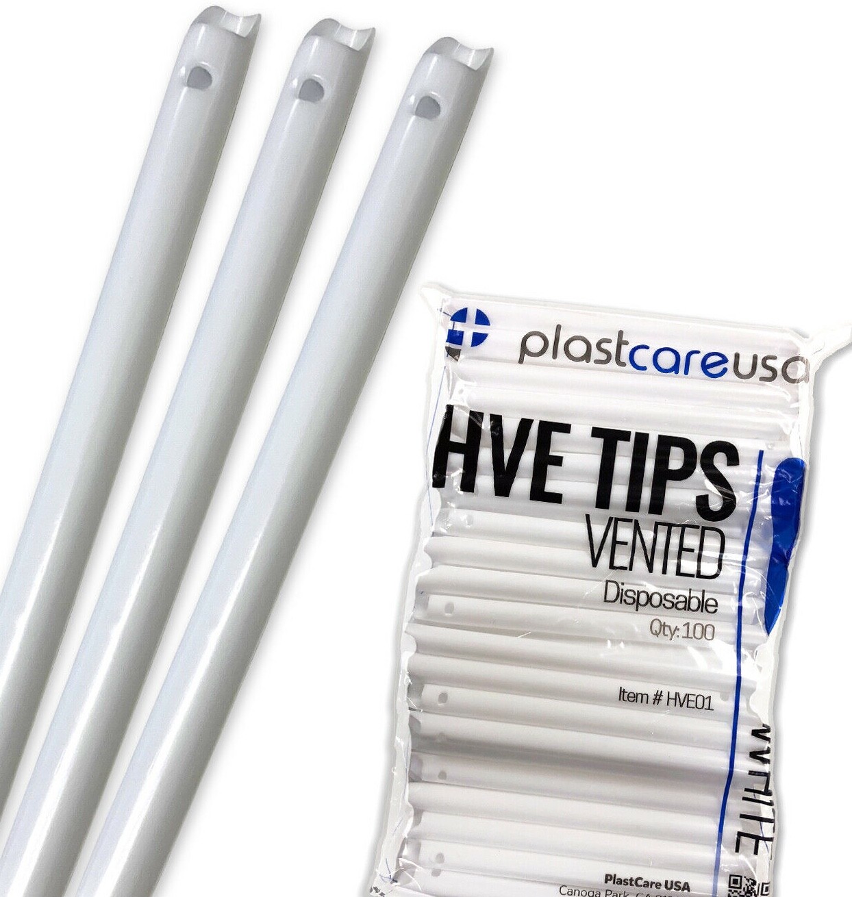 200 HVE High Volume Evacuation Suction Dental Tips, Vented (White)  (2 Bag)
