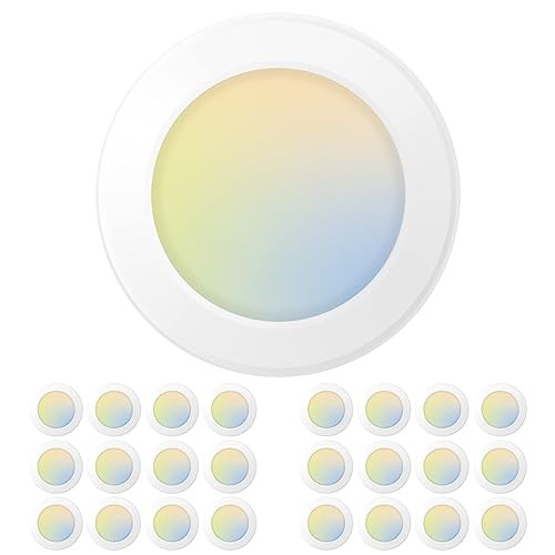 24 Pack 5/6 Inch LED Disk Lights, Dimmable Flush Mount Ceiling 24pack-6inch