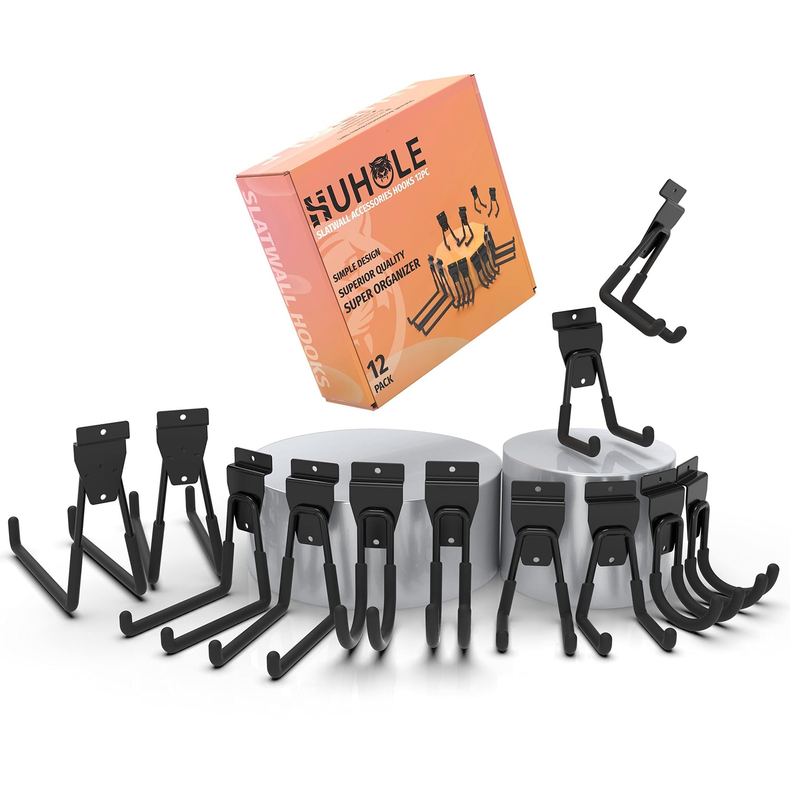 12 Pack Slatwall Hooks Accessories Hanging Hangers Display Retail Shop Fixture