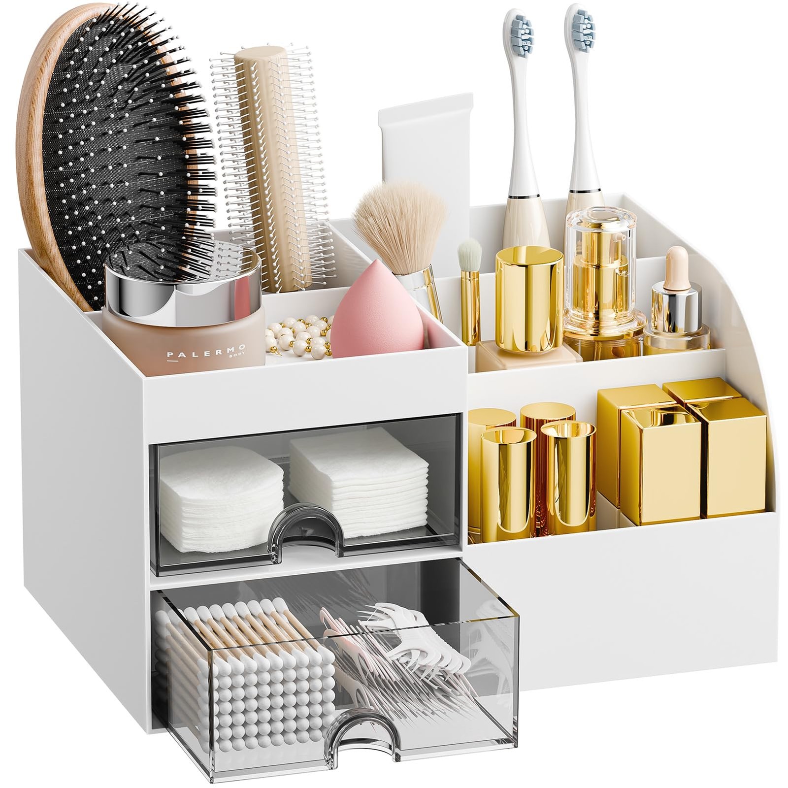 Makeup Organizer with 2 Drawers, Organizers Organizer, White