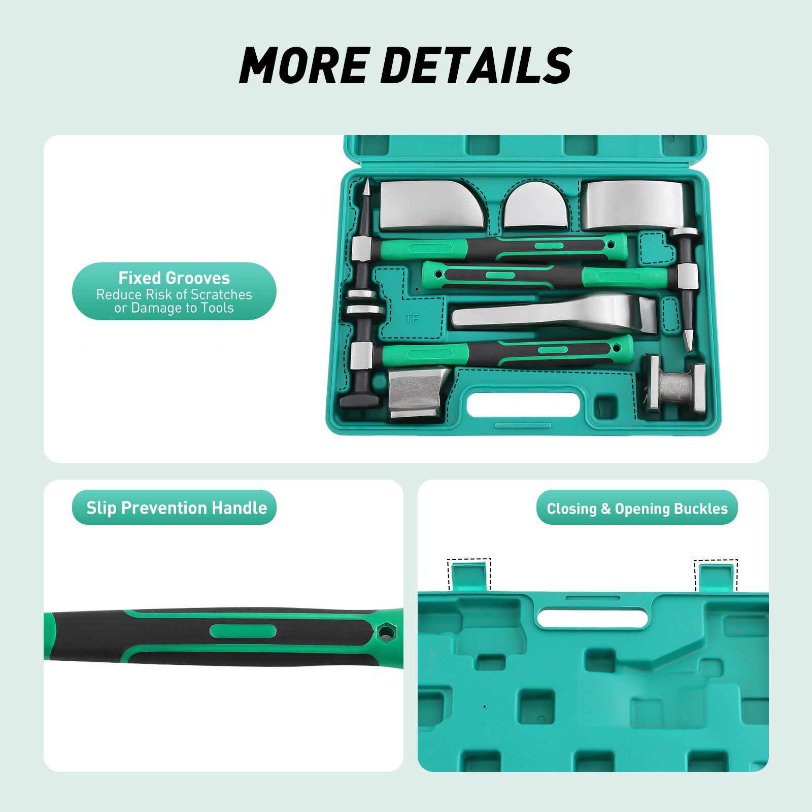 9 Pcs Auto Body Panel Fender Hammer Dolly Set Sheet Metal Repair Tool Kit New
