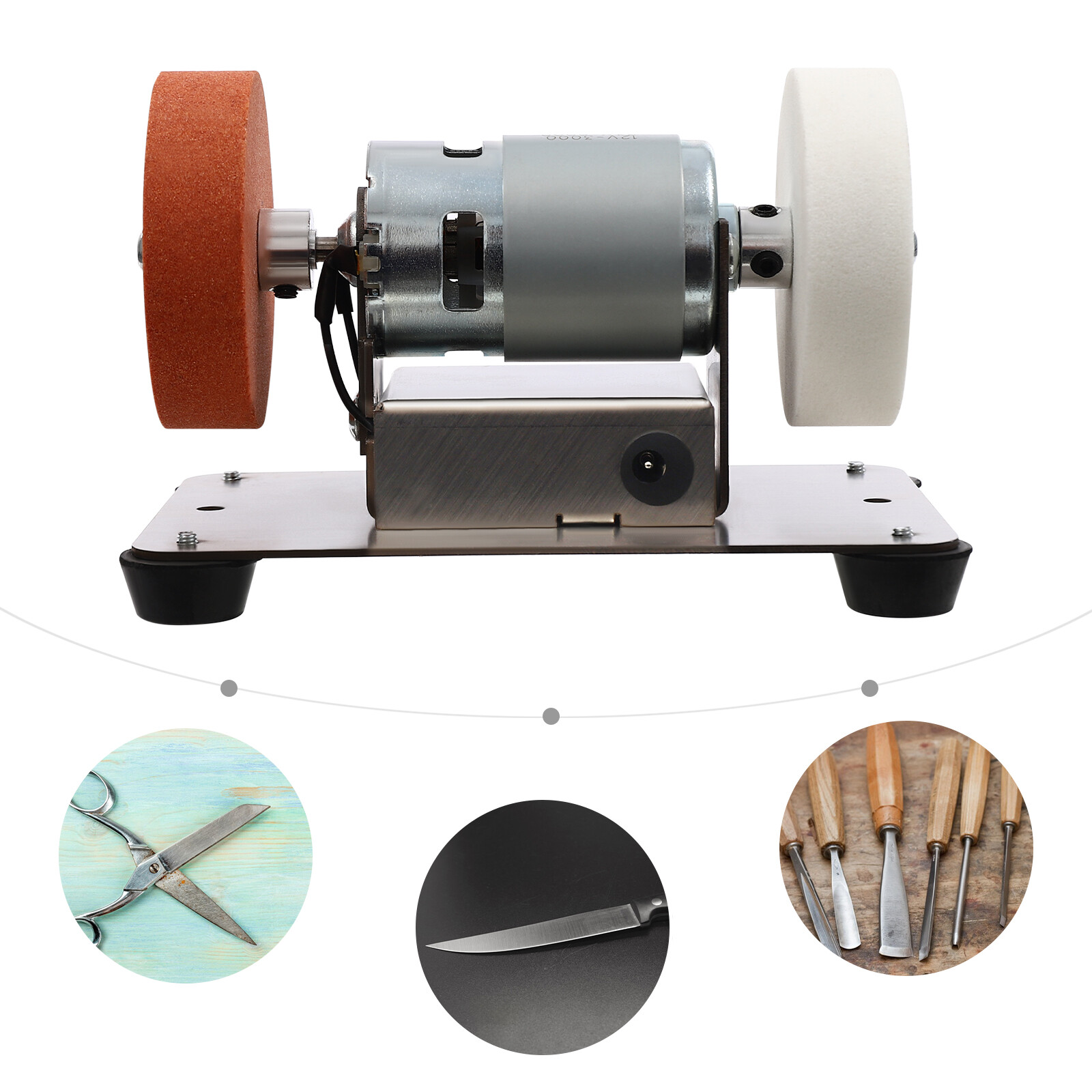 Electric Benchtop Grind Sander Adjustable Variable Speed Table Grinding Machine
