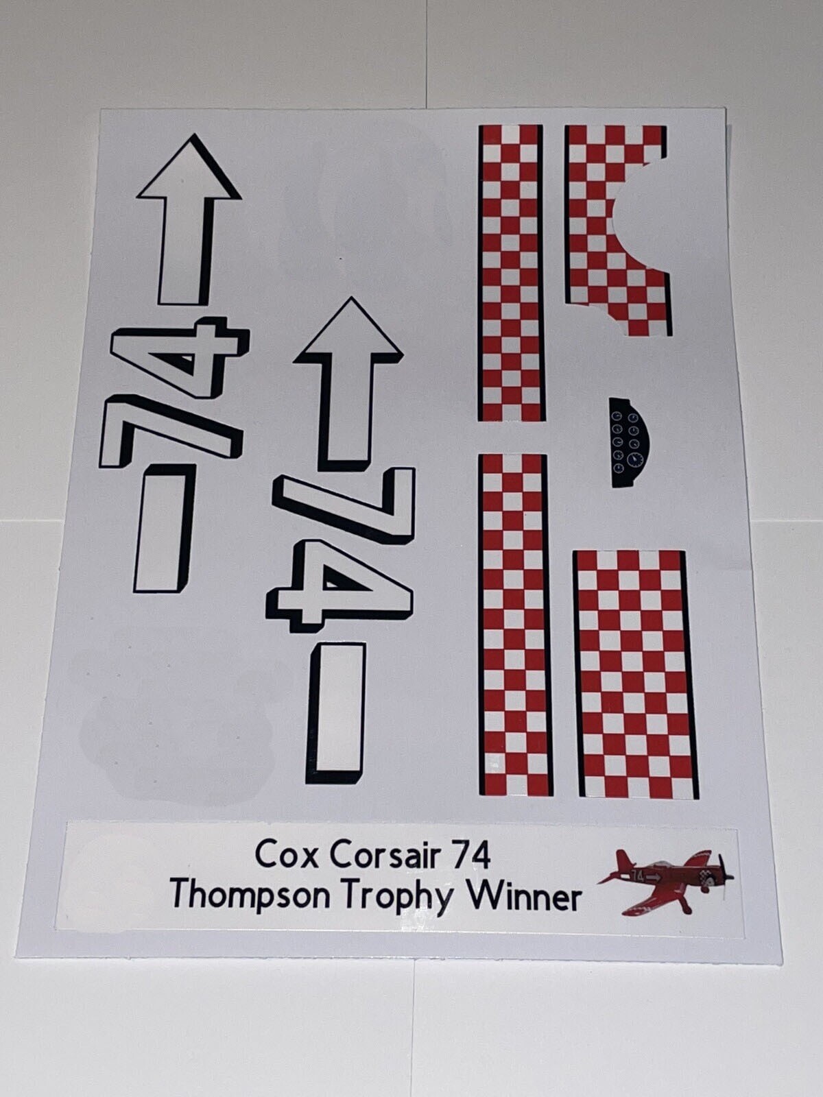 Cox 049 Thompson Trophy Winner Corsair 74 Decal Set (reproduction)