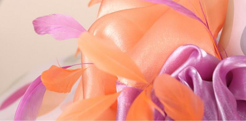 New Women's Kentucky Derby Church Wedding Noble Dress hat organza feather hat