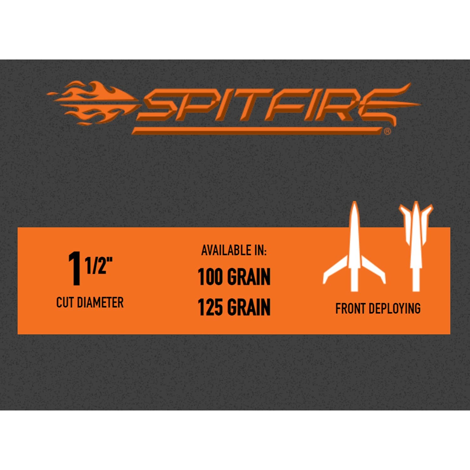 Archery Spitfire Mechanical Broadhead 1.5" Cut 100 Grain Front Deploy 3-Pack Bla