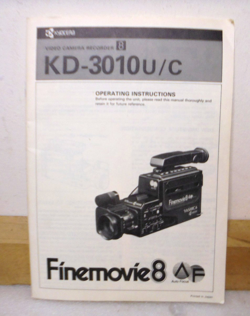 Kyocera KD-3010u/c Finemovie 8 Video Camera Operating Instructions