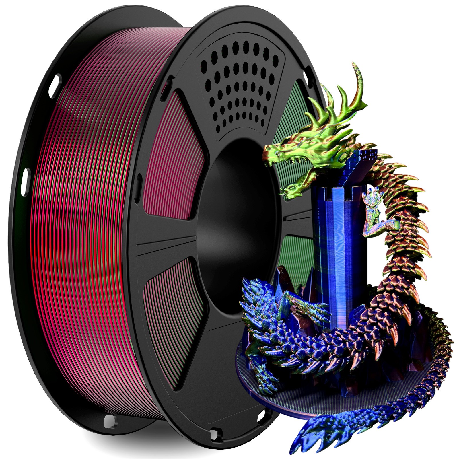 Geeetech Silk PLA 3D Printer Filament 1.75mm 1kg Silk Red&Blue&Green 3 Mix-Color