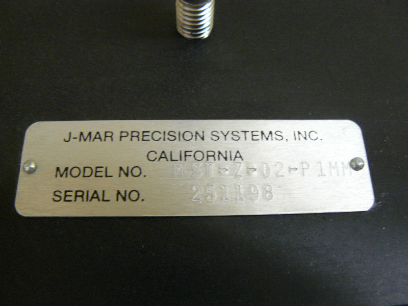 J-MAR PRECISION SYSTEMS MST-Z-02-PIMM STAGE POSITIONER