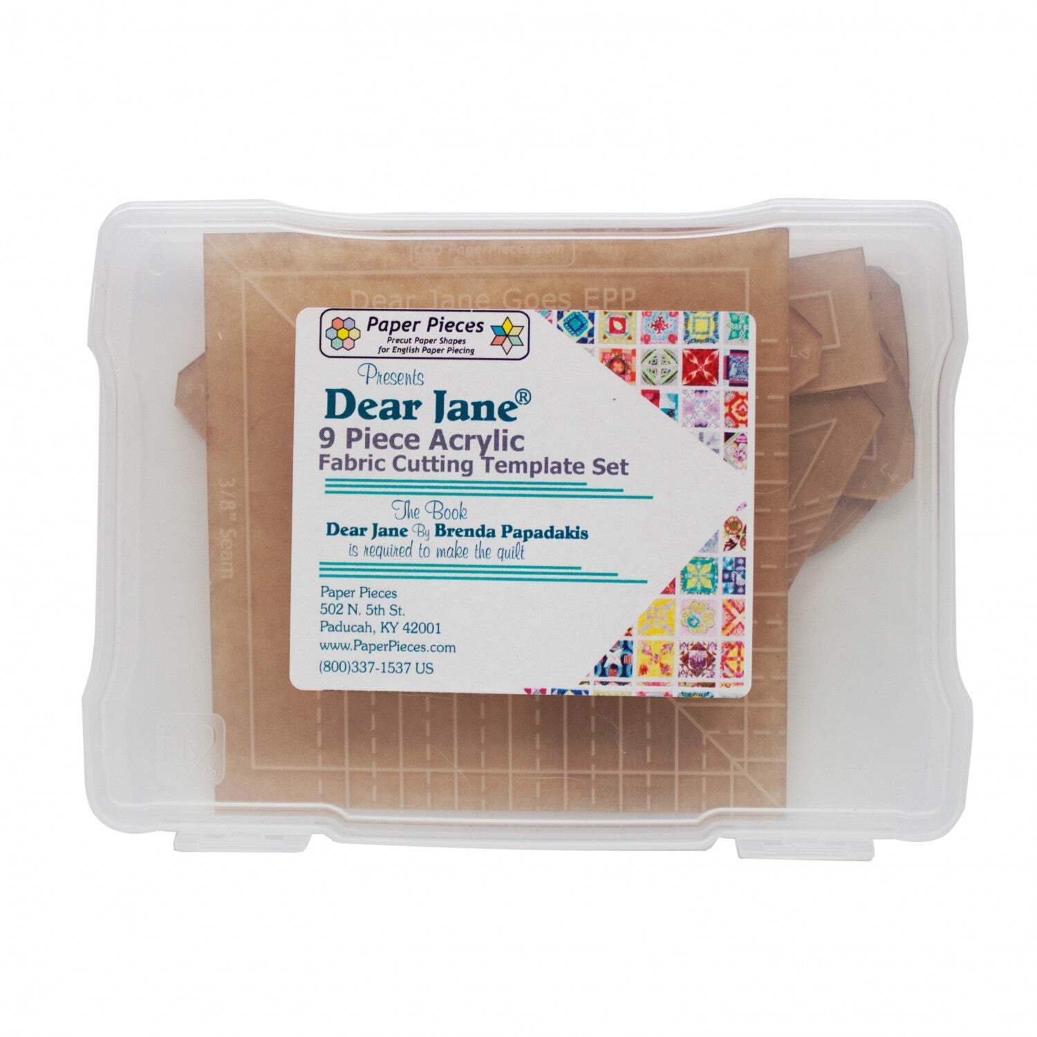 DEAR JANE Acrylic Fabric Cutting 9 piece Template Set, Paper Pieces ACRDJ