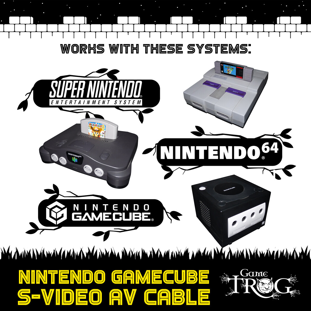 Nintendo Gamecube Game Cube S-VIDEO AV / RCA Cable High-Definition Stereo/Video