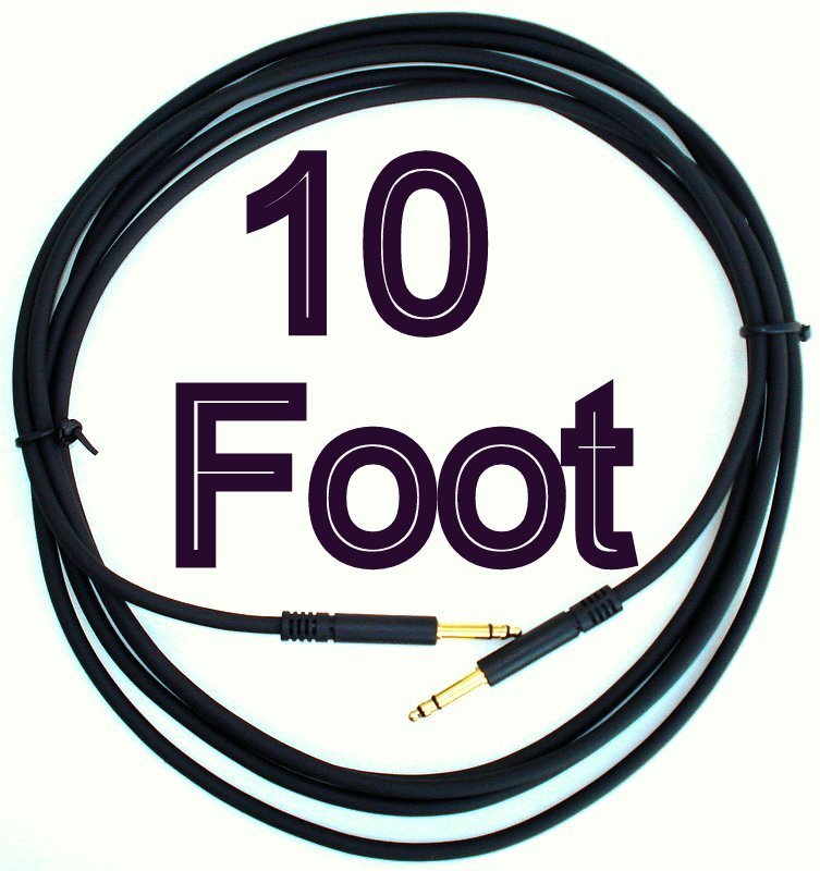 TT Bantam 10 Foot Gold Patch Cable Cord / Quad Core / New / High Quality
