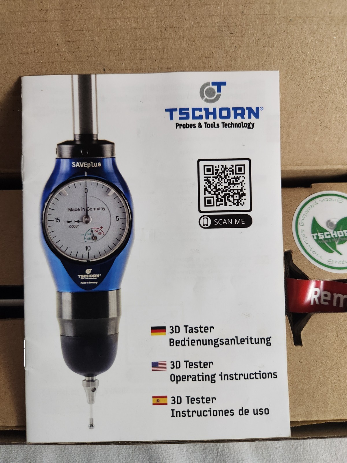 Tschorn SAVEplus Dial 3D Tester Taster Probe Read Description