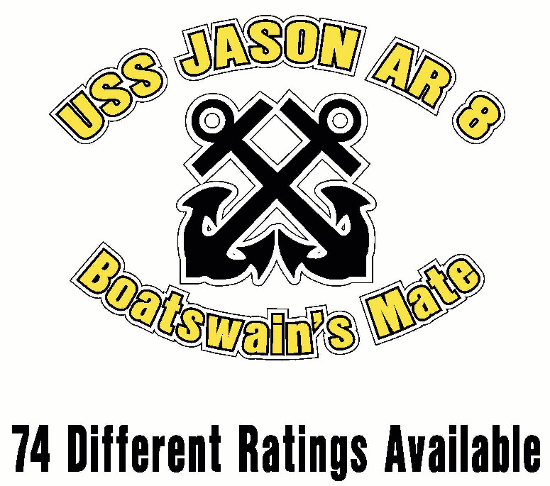 USS JASON AR 8 Oval Decal / Sticker Military USN U S Navy S06A