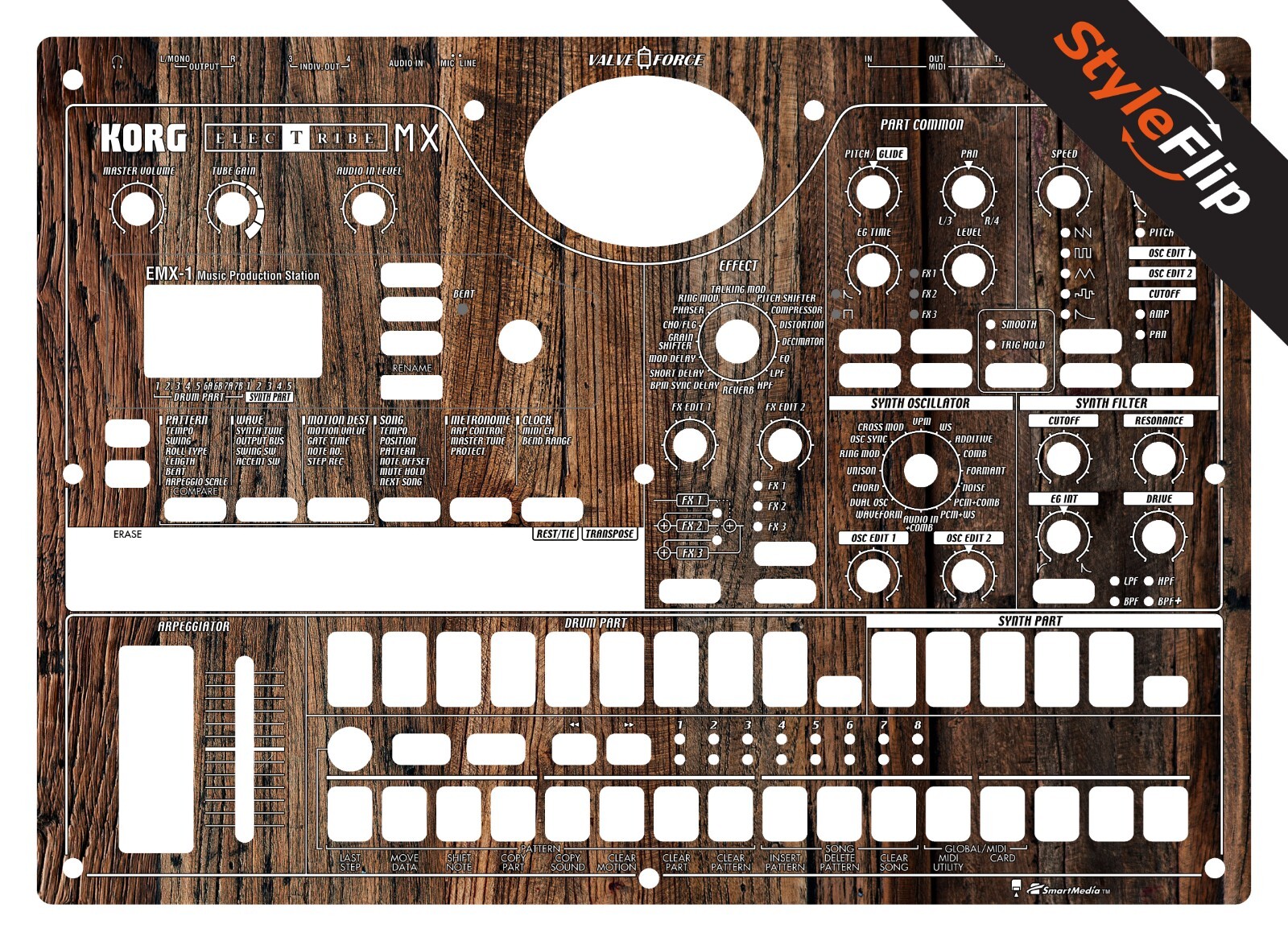 Korg Electribe MX Skin | Wood #3 | Protective Decal | StyleFlip Skins