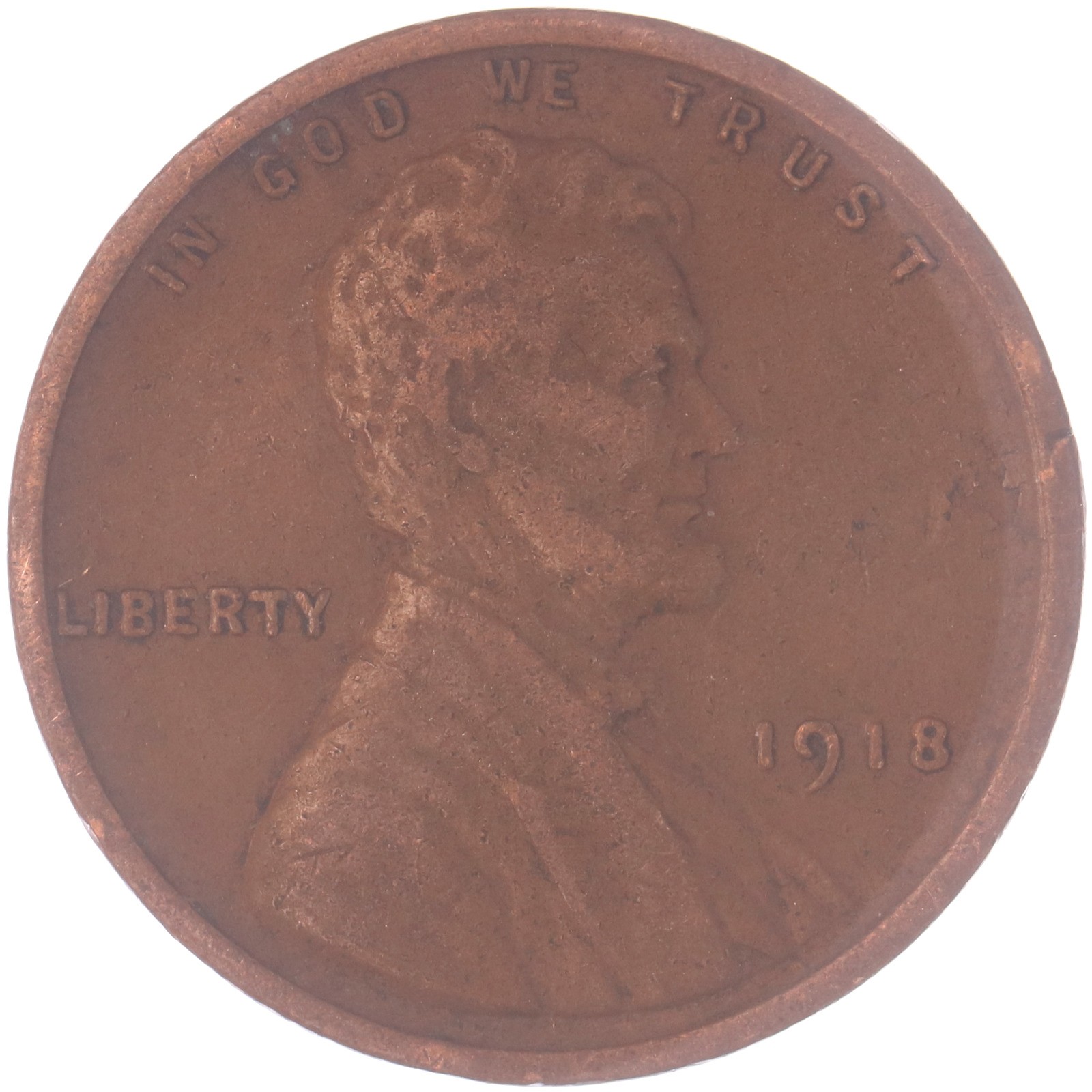 1918 (P) Lincoln Wheat Cent Very Fine Penny VF