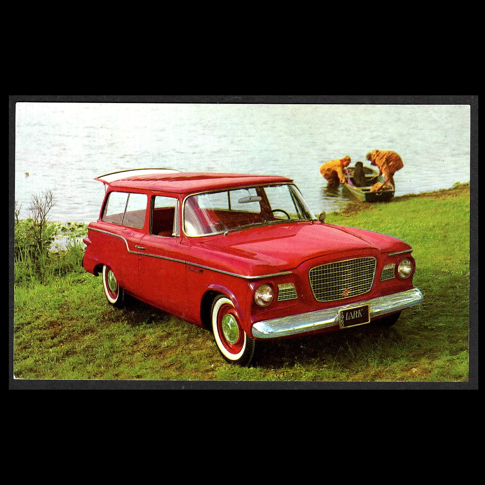 1960 STUDEBAKER Lark De Luxe 2Dr Station Wagon: Dealer Promo POSTCARD Unused VG+