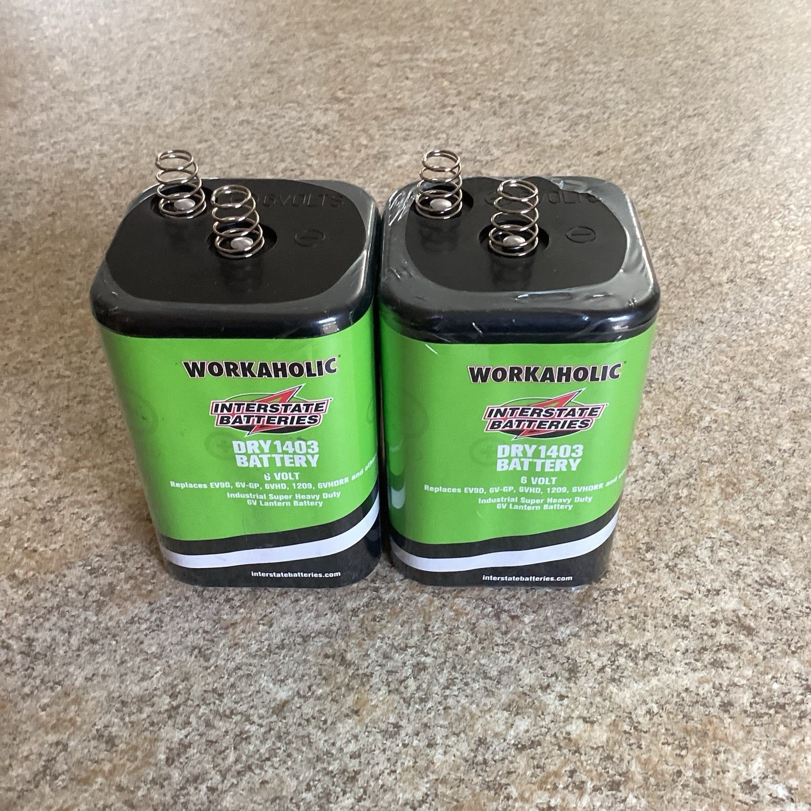 Two (2) Pack  Interstate Workaholic DRY1403 Heavy Duty 6v Battery