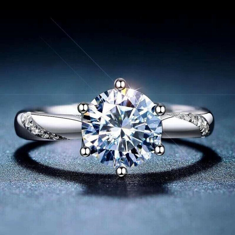 Pretty Jewelry 925 Silver Plated Ring Cubic Zircon Anniversary Ring Sz 6-10