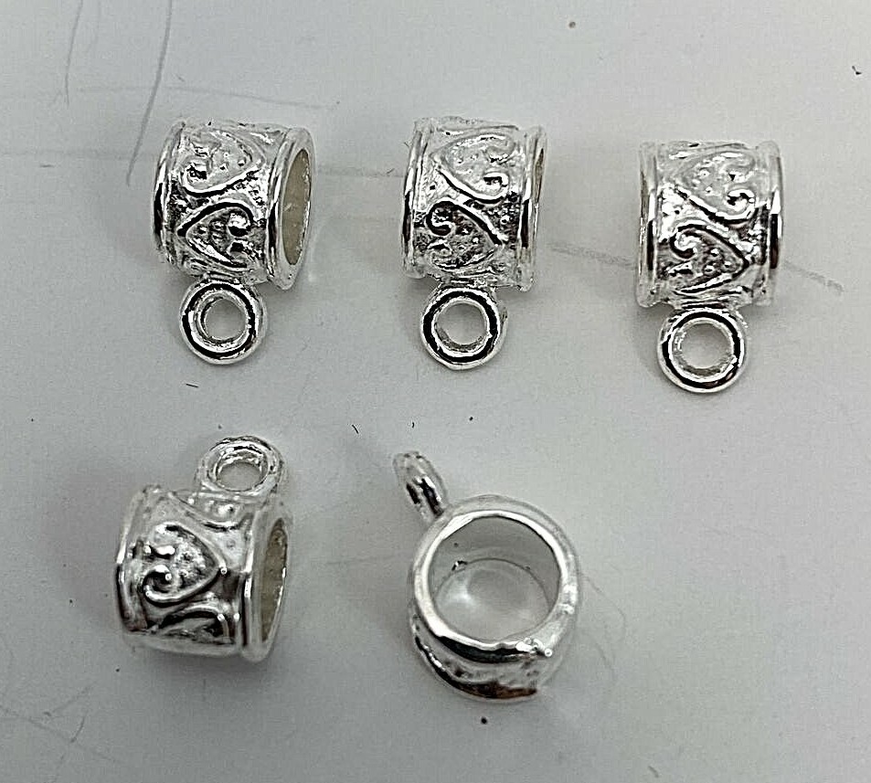 100 ~ Silver Bails Connectors for Charms/Pendants/Beads