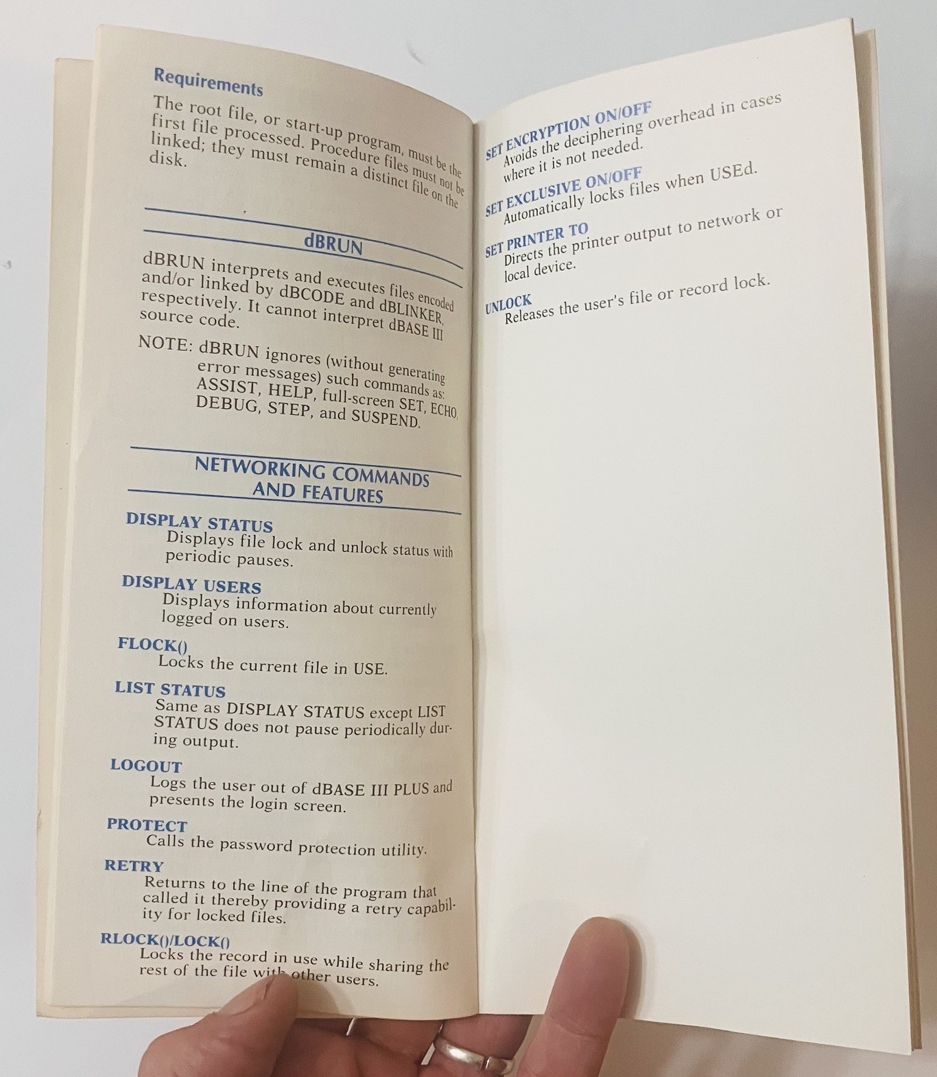 dBASE III Plus Quick Reference Guide 1985 Ashton-Tate Vintage Manual