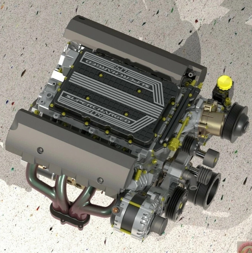 1/12 Scale ZL1 LT4 Camaro Engine 3D Printed